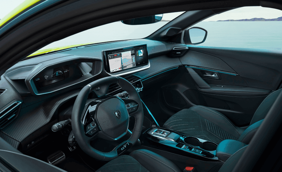 Interiér auta Peugeot 208 na dlhodobý prenájom.